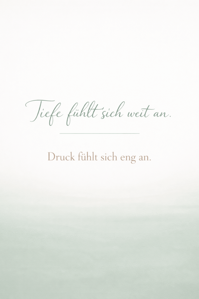 Zitat Tiefe fühlt sich weit an