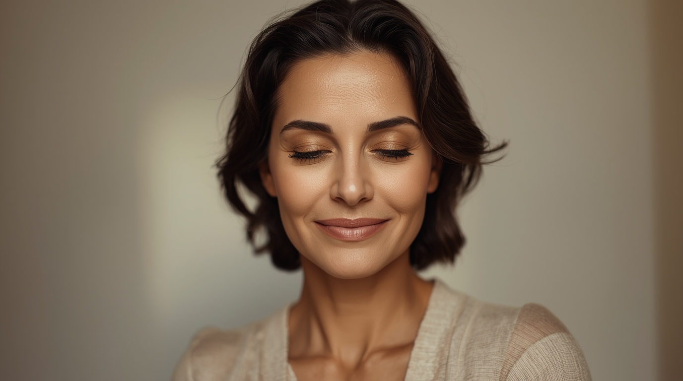 Hochsensible Frau, die bei sich ist