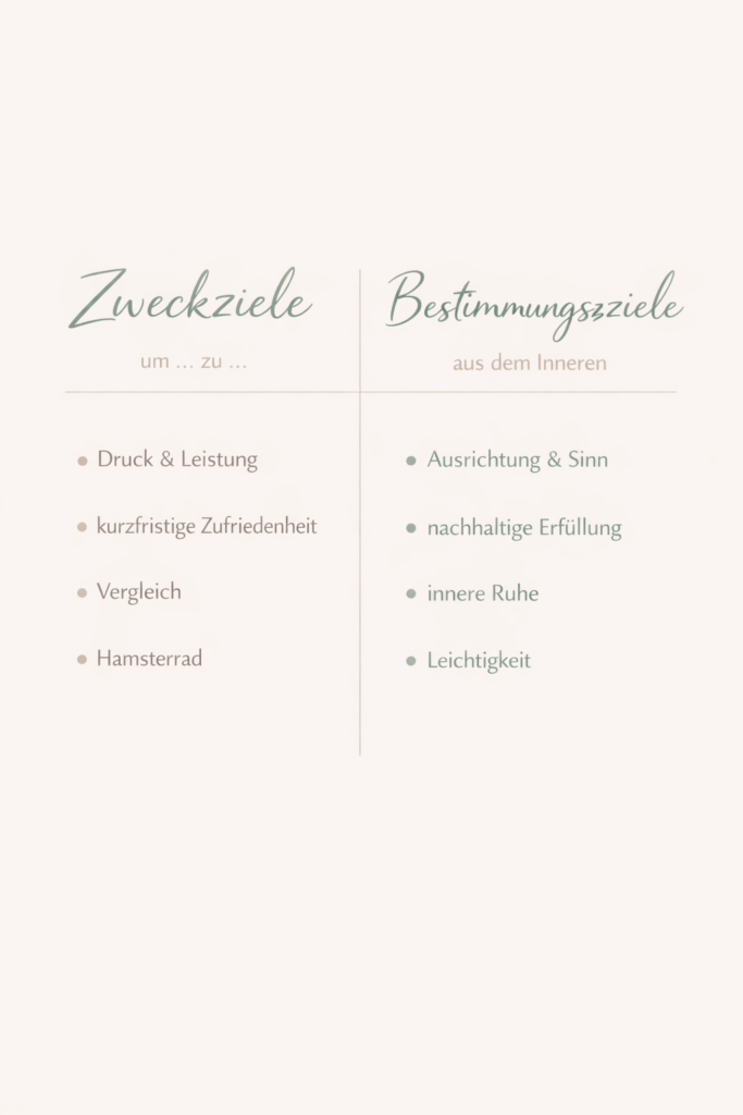 Zweckziele vs. Bestimmungsziele - ein Vergleich