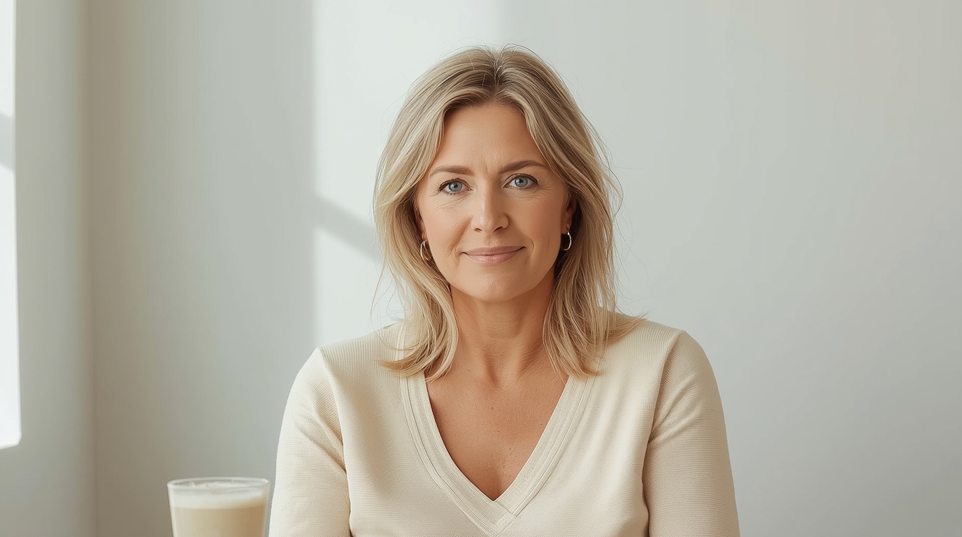 Selbstbewusste Frau mit eindringlichem Blick